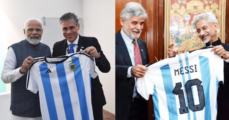 Modi gets Messi’s Jersey: প্রধানমন্ত্রী নরেন্দ্র মোদীর ঝুলিতে এবার বিশ্বকাপজয়ী মেসির রেপ্লিকা জার্সি – কারণ কি?	